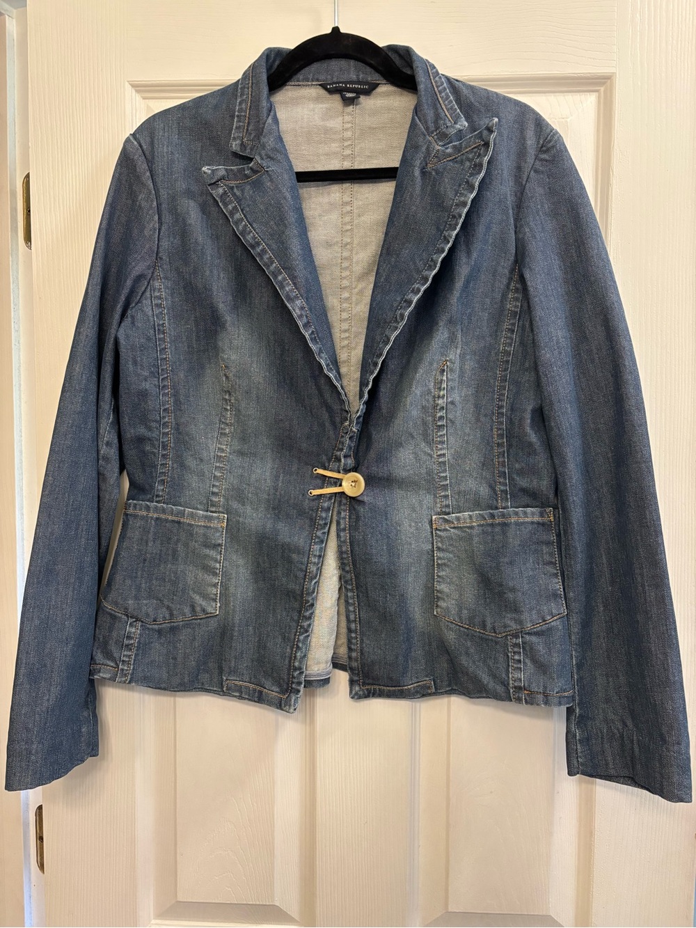 Vintage Banana Republic Denim Blazer Jacket - Blue